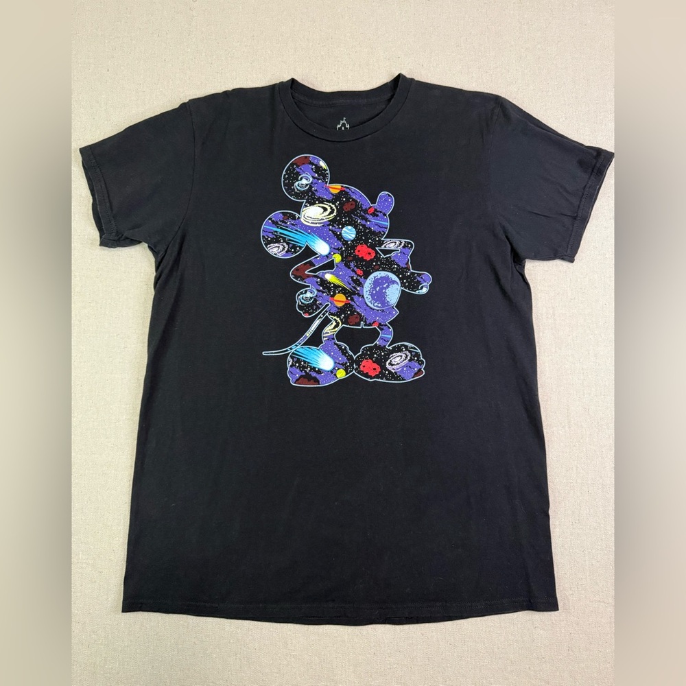 S104 Hanes Black Short Sleeve Tee with Colorful Graphic
